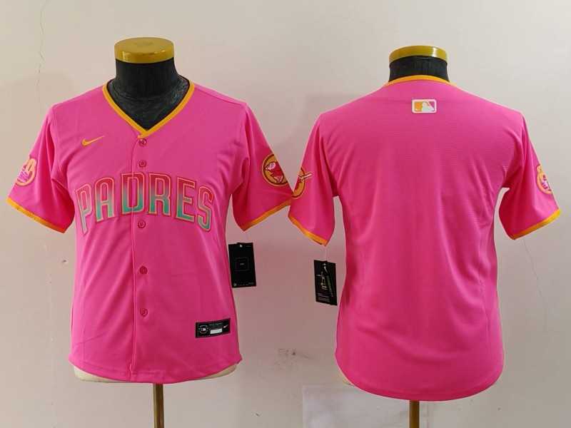 Youth San Diego Padres Blank Pink Fashion Baseball Jersey->mlb youth jerseys->MLB Jersey